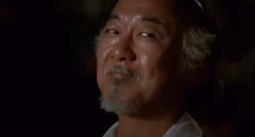 Mr Miyagi Smiling GIF