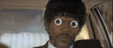 Jules winnfield with googly eyes